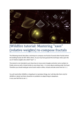 Jwildfire Tutorial: Mastering 