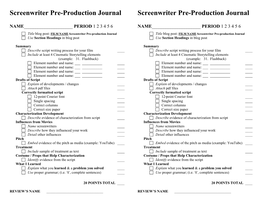 Film Pre-Production Screenwriter