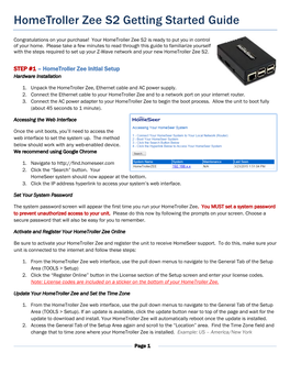 Hometroller Zee S2 Getting Started Guide