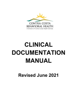 Clinical Documentation Manual Revised June 2021