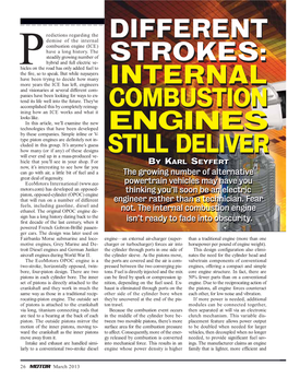 INTERNAL COMBUSTION ENGINES STILL DELIVER of the Compressor Cylinder Can Be Re- Duced to Eliminate Some of the Negative Work of the Compression Stroke