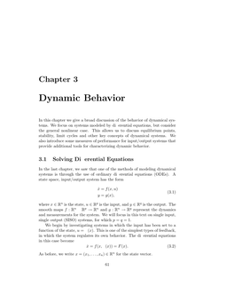 Chapter 3, Dynamic Behavior