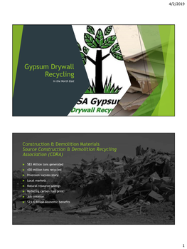 Gypsum Drywall Recycling in the North East