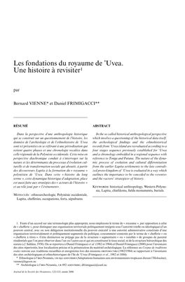 Les Fondations Du Royaume De 'Uvea. Une Histoire À Revisiter1