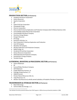 EPA Natural Gas STAR Program Partners