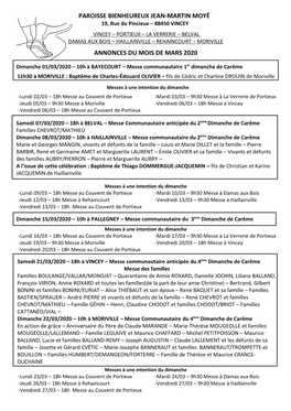 Feuille D'annonces Mensuelle