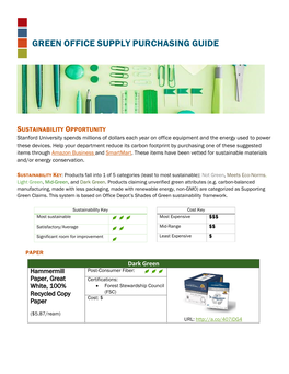 Green Office Supply Purchasing Guide