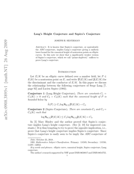 Lang's Height Conjecture and Szpiro's Conjecture