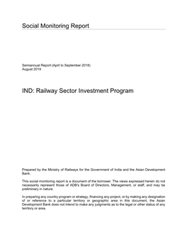 Railway Sector Investment Program