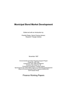 Municipal Bond Market Development