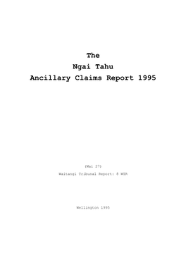The Ngai Tahu Ancillary Claims Report 1995