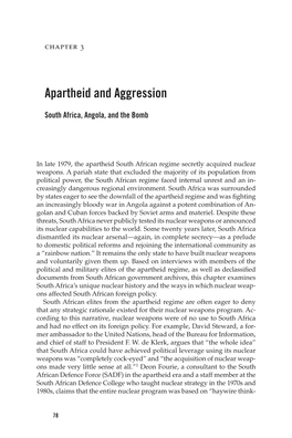 Apartheid and Aggression