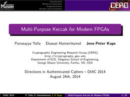 Multi-Purpose Keccak for Modern Fpgas