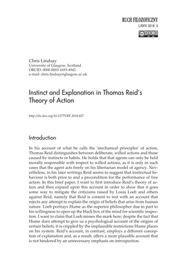 Instinct and Explanation in Thomas Reid's Theory of Action