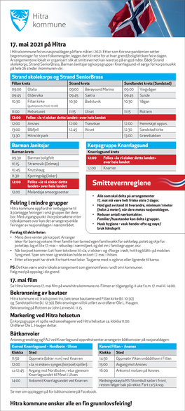 17. Mai 2021 På Hitra I Hitra Kommune Feires Nasjonaldagen På Flere Måter I 2021