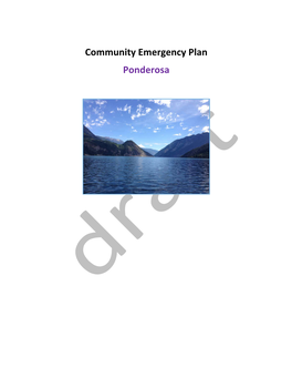 Community Emergency Plan Ponderosa