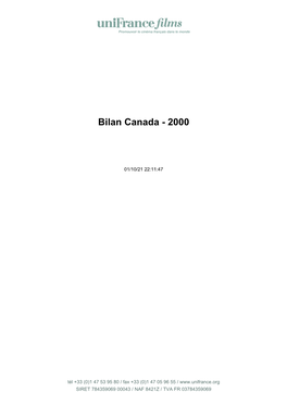 Bilan Canada - 2000