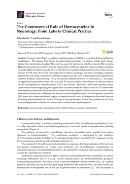 The Controversial Role of Homocysteine in Neurology: from Labs to Clinical Practice