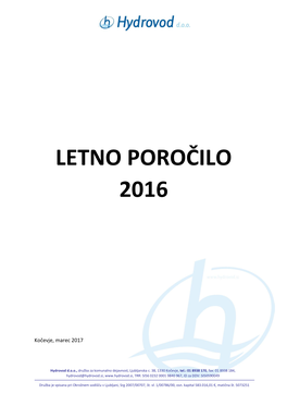 Letno Poročilo 2016