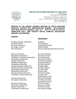 South Western Districts Cricket Board