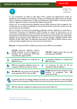 Rapport Sur Les Mouvements De Populations Rapport Sur Les Mouvements De Populations