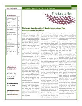 The Large Questions About Health Impacts from Tiny Nanoparticles By