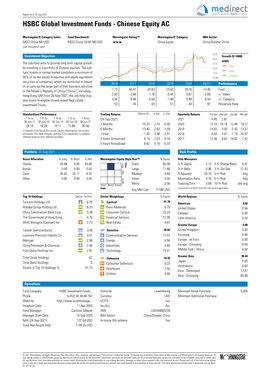 HSBC Global Investment Funds - Chinese Equity AC