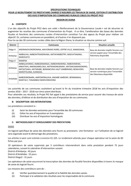 Specifications Techniques Pour Le Recrutement De