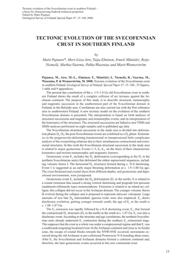 Tectonic Evolution of the Svecofennian Crust in Southern Finland