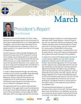 M Arch President's Report Chris Presland