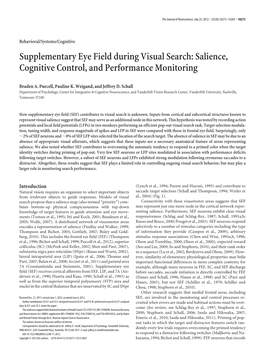 Supplementary Eye Field During Visual Search: Salience, Cognitive Control, and Performance Monitoring