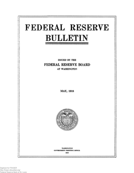 Federal Reserve Bulletin May 1918