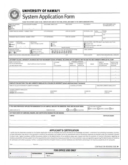 System Application Form