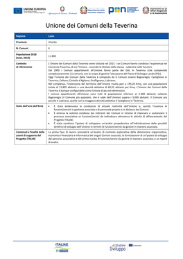 Piano Operativo Dell'unione Dei Comuni Della Teverina