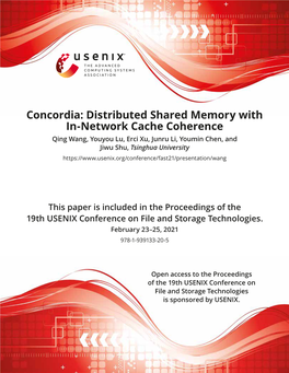 Concordia: Distributed Shared Memory with In-Network Cache