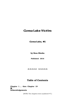 Goma Lake Victim