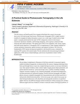 A Practical Guide to Photoacoustic Tomography in the Life Sciences
