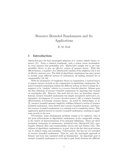 Resource Bounded Randomness and Its Applications