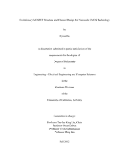 Evolutionary MOSFET Structure and Channel Design for Nanoscale CMOS Technology