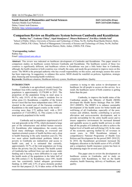 Comparison Review on Healthcare System Between Cambodia and Kazakhstan