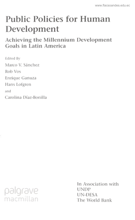 Public Policies for Human Development Achieving the Millennium Development Goals in Latin America