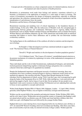 Concept and Role of Biostatistics As a Basic Component System of Evidential Medicine, History of Development and Value for Practice of Health Protection