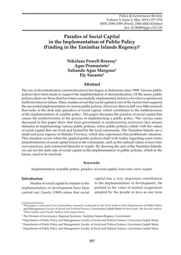 Finding in the Tanimbar Islands Regency) Volume 3, Issue 2, May 2019 (157-170) ISSN 2580-3395 (Print), 2580-4820 (Online) Doi: 10.30589/Pgr.V3i2.132