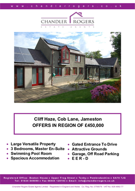 Cliff Haze, Cob Lane, Jameston OFFERS in REGION of £450,000