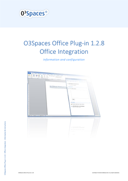 O3spaces Office Plug-In 1.2.8 Office Integration Information and Configuration