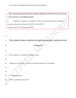 Face Masks Reduce Emotion-Recognition Accuracy and Perceived