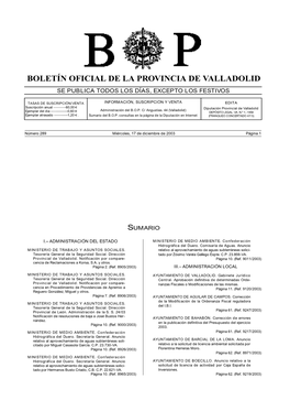 Boletín Oficial De La Provincia De Valladolid