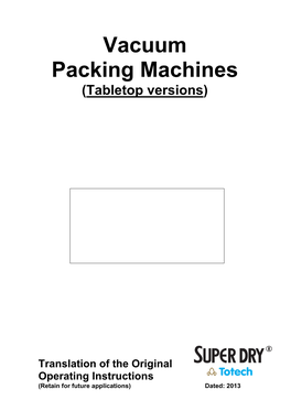 Vacuum Packing Machines (Tabletop Versions)