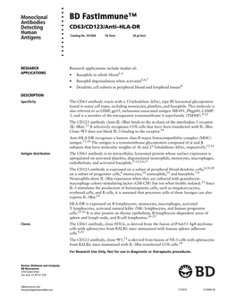 BD Fastimmune™ CD63/CD123/Anti-HLA-DR