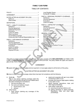 PV 80 01 03 14: Family Car Form